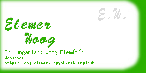 elemer woog business card